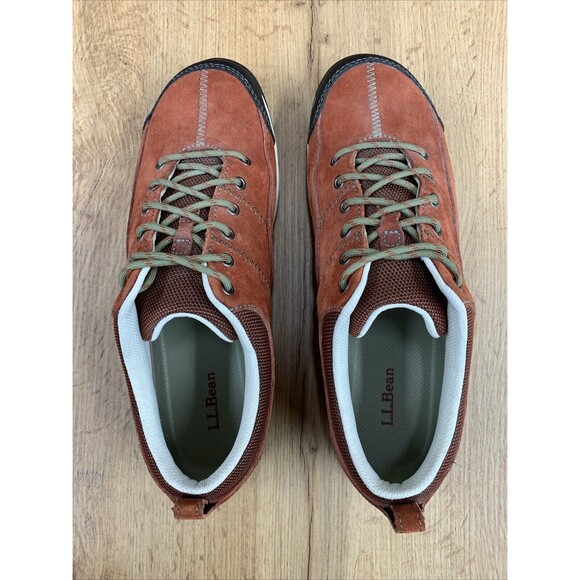 LL Bean BeanSport Lace Up Sneaker Shoes Womens Size 8 M Red Brick Suede Feldspar - Picture 12 of 15